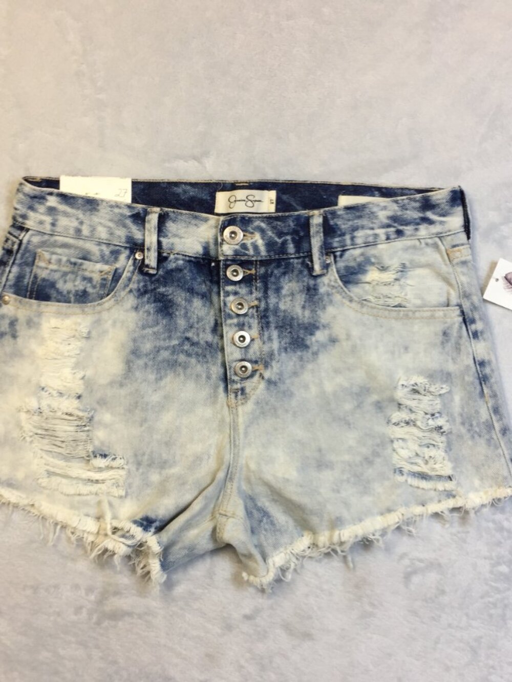 New! Jessica Simpson Ranger Sandy Shorts Sz 27 Womans Distressed High Rise Blue